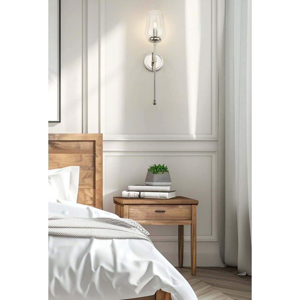 Z-Lite 1 Light Wall Sconce, Polished Nickel
