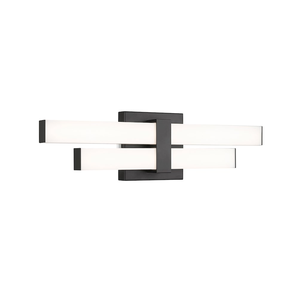 Z-Lite Zane 2 Light Vanity in Matte Black Frame Finish