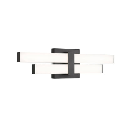 Z-Lite Zane 2 Light Vanity in Matte Black Frame Finish