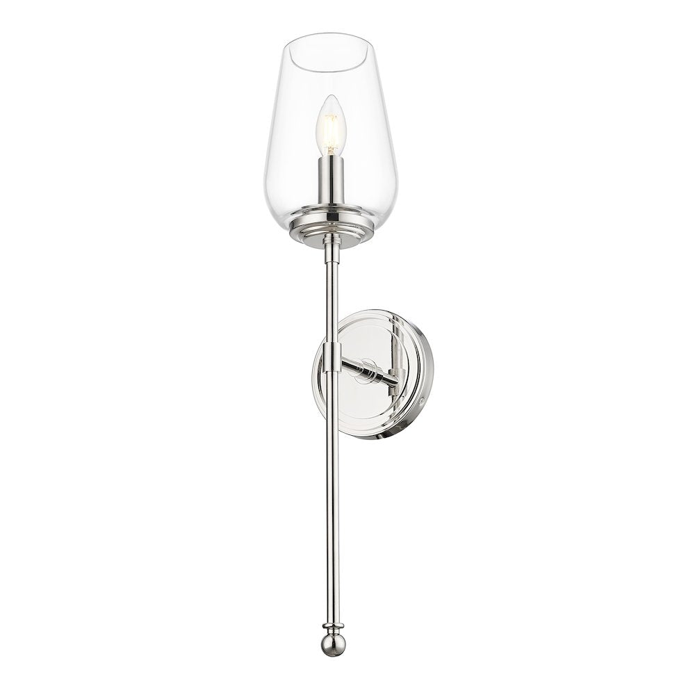 Z-Lite 1 Light Wall Sconce, Polished Nickel