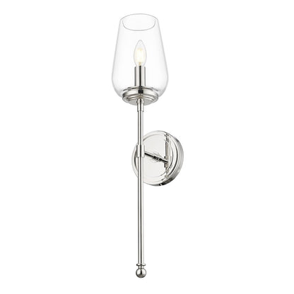 Z-Lite 1 Light Wall Sconce, Polished Nickel