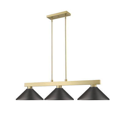 Z-Lite Cobalt 3 Light Billiard, Steel Frame, Bronze Shade Color
