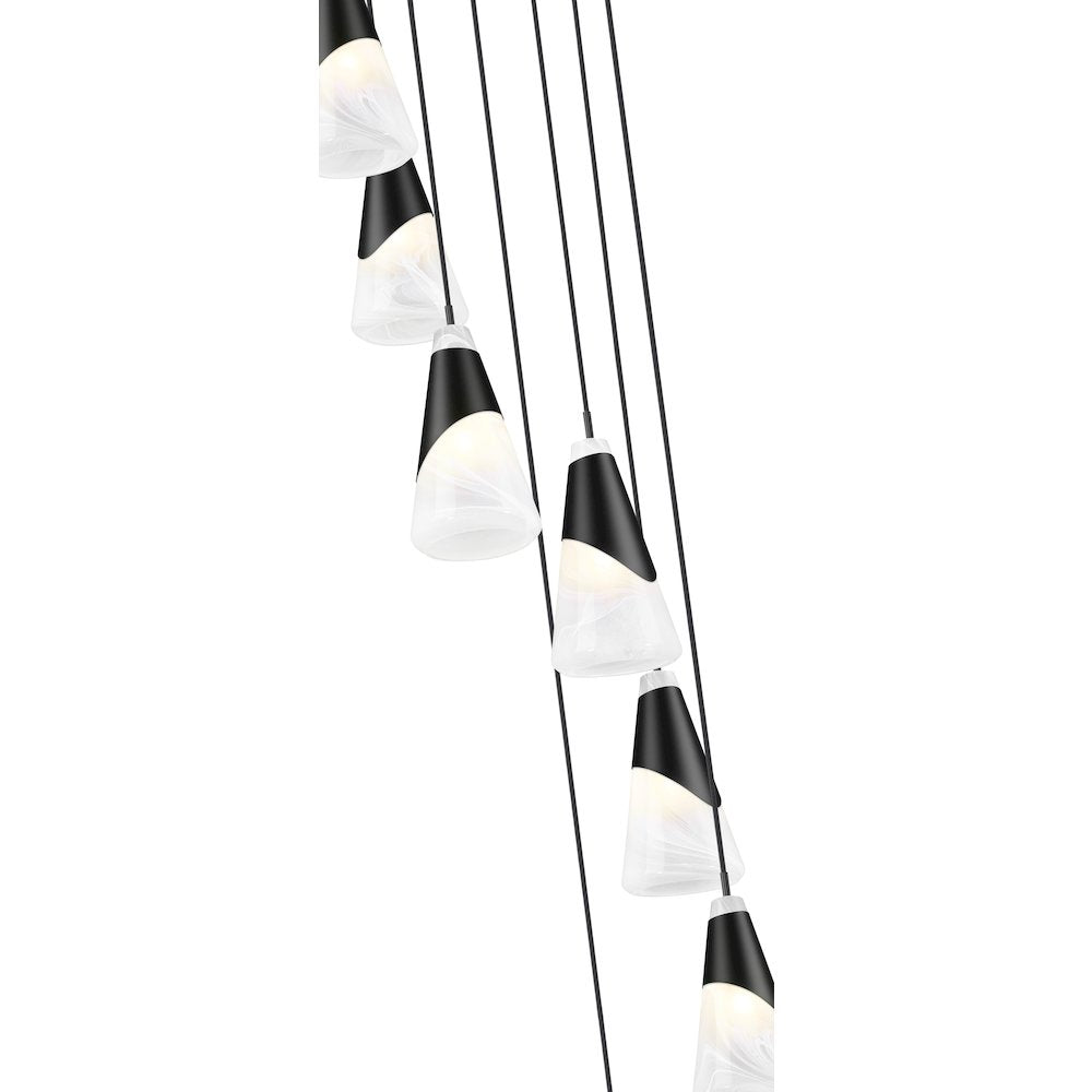 Z-Lite Aimie 7 Light Chandelier, Matte Black