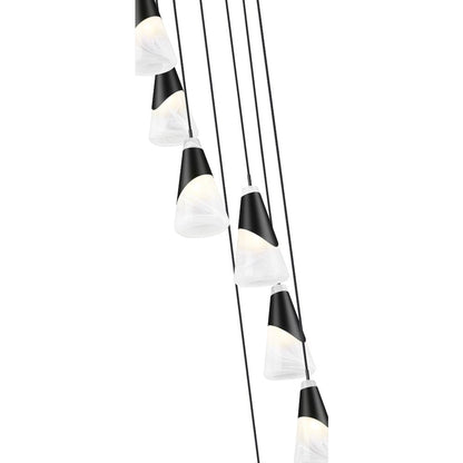 Z-Lite Aimie 7 Light Chandelier, Matte Black