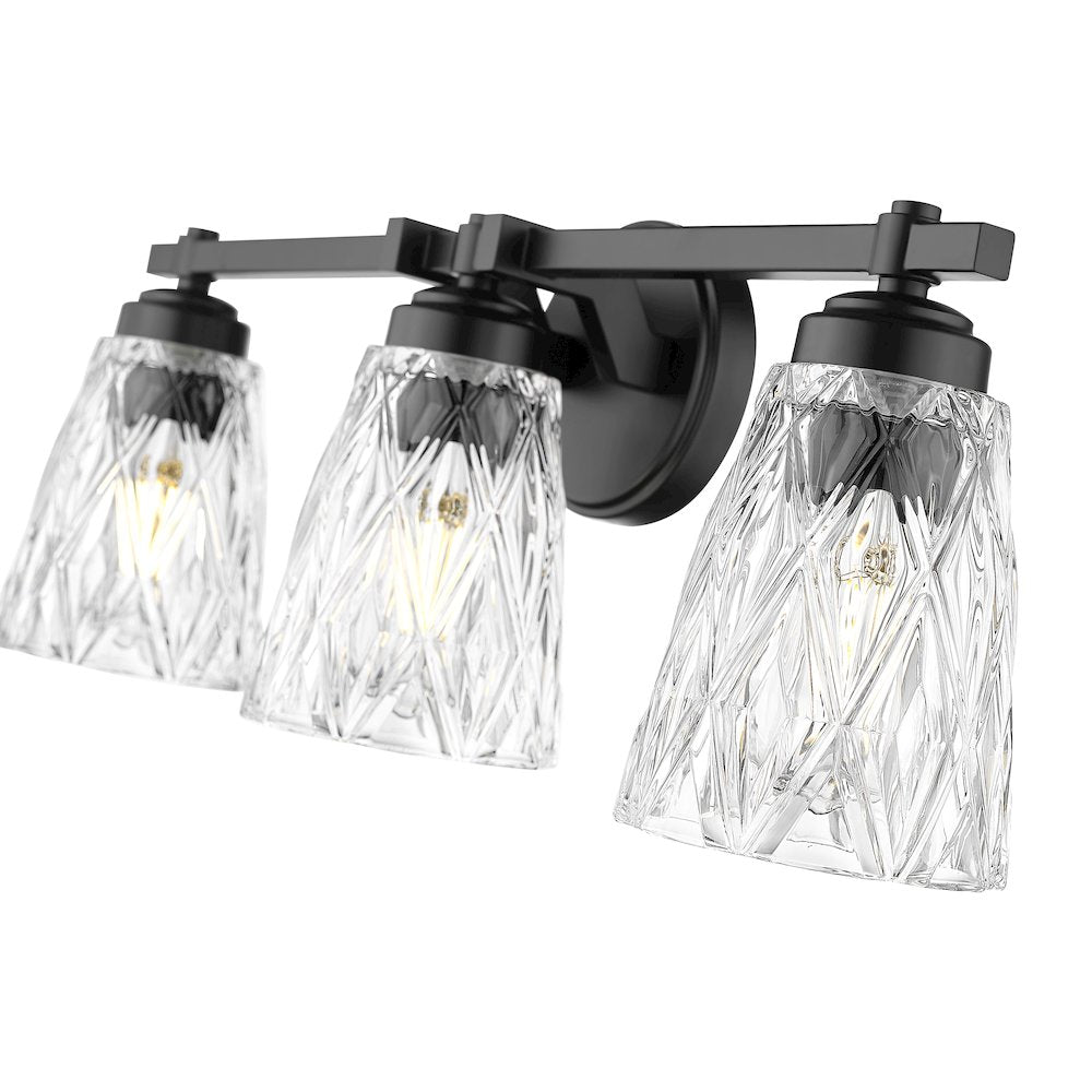 Z-Lite 3 Light Vanity, Matte Black