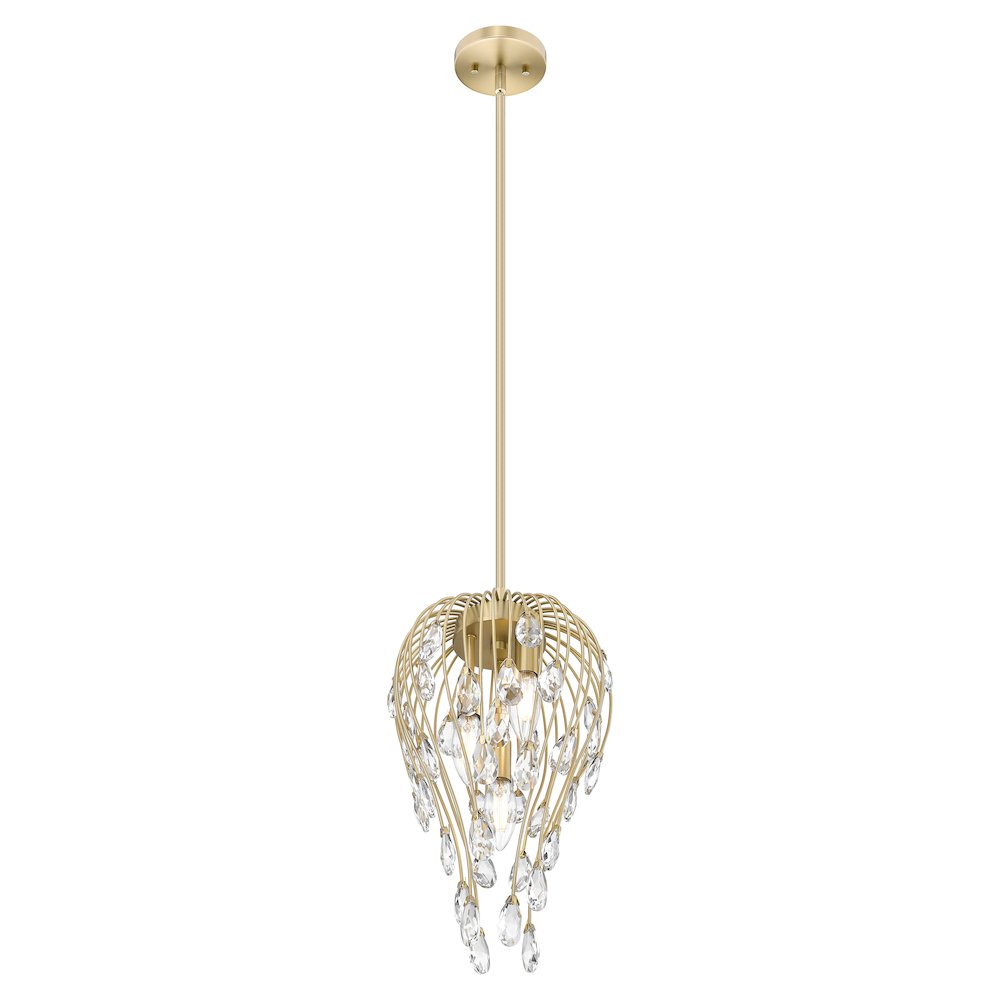 Z-Lite 3 Light Pendant, Modern Gold