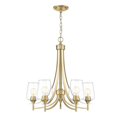 Z-Lite 5 Light Chandelier, Burnished Brass