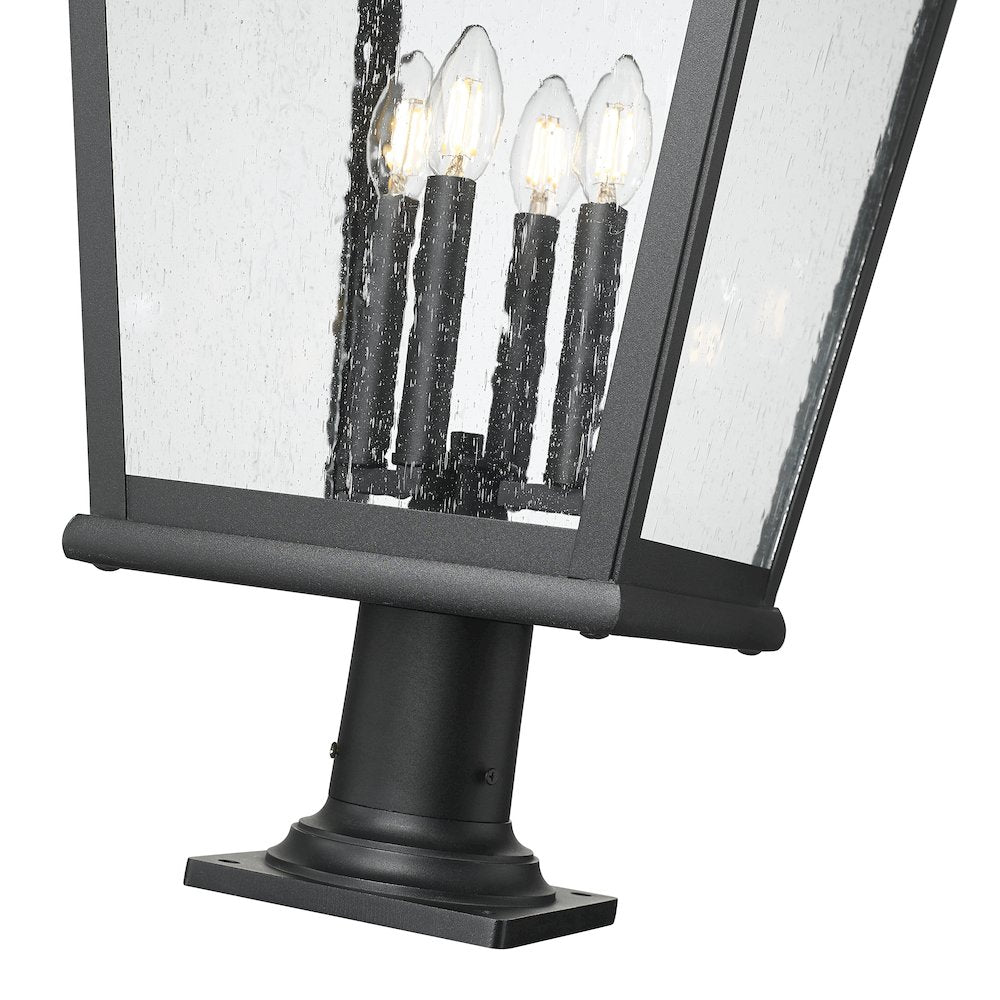 Z-Lite 4 Light Outdoor Pier Mounted Fixture, Sand Black