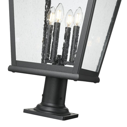 Z-Lite 4 Light Outdoor Pier Mounted Fixture, Sand Black