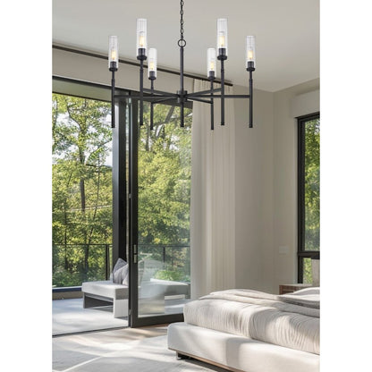 Z-Lite 6 Light Chandelier, Matte Black