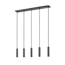 Z-Lite Stari 5 Light Linear Chandelier in Matte Black color, Steel frame