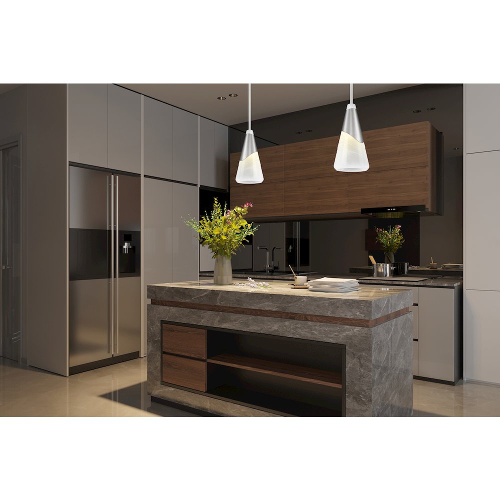 Z-Lite Aimie 1 Light Pendant, Brushed Nickel
