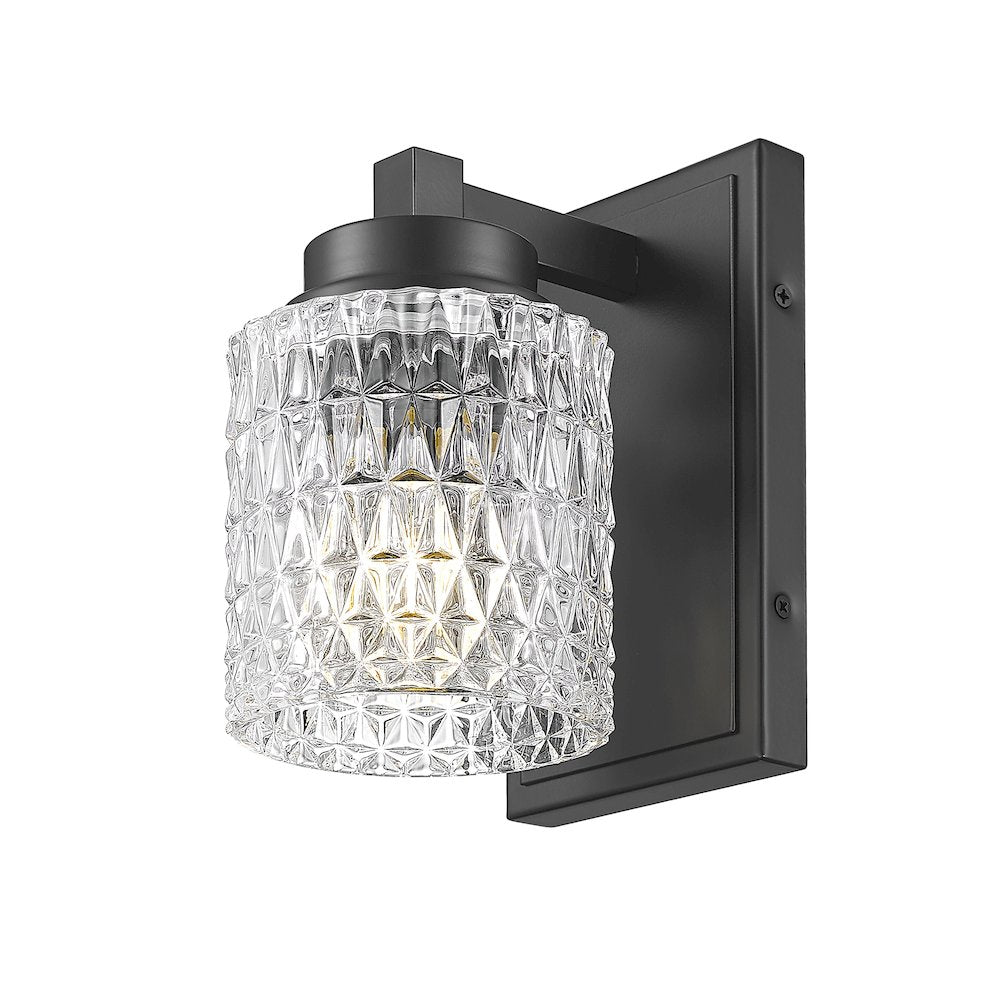 Z-Lite 1 Light Wall Sconce, Matte Black