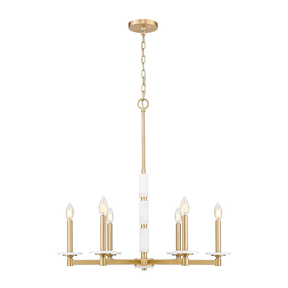 Z-Lite Kaden 6 Light Chandelier in Modern Gold color, Steel frame