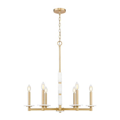Z-Lite Kaden 6 Light Chandelier in Modern Gold color, Steel frame