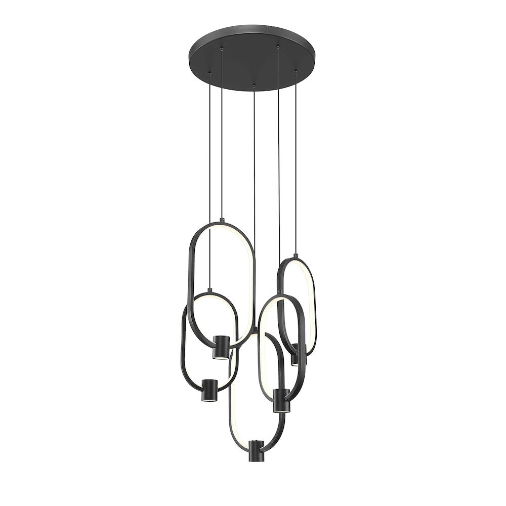 Z-Lite 5 Light Chandelier, Matte Black