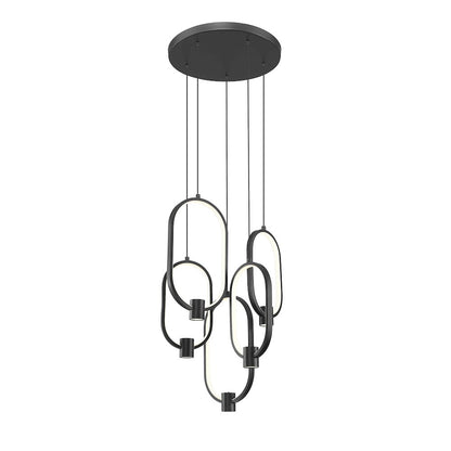 Z-Lite 5 Light Chandelier, Matte Black