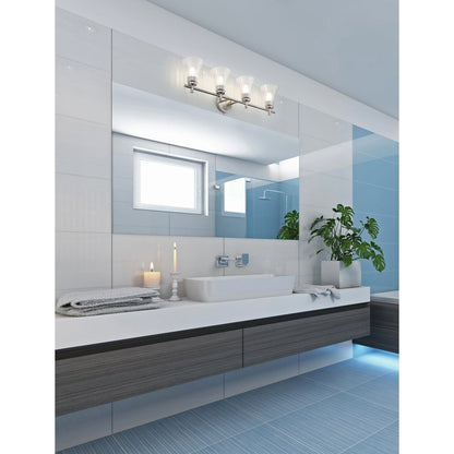 Z-Lite Belle 4 Light Vanity in Brushed Nickel color, Steel frame