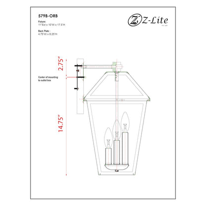 Z-Lite 3 Light Outdoor Wall Light
