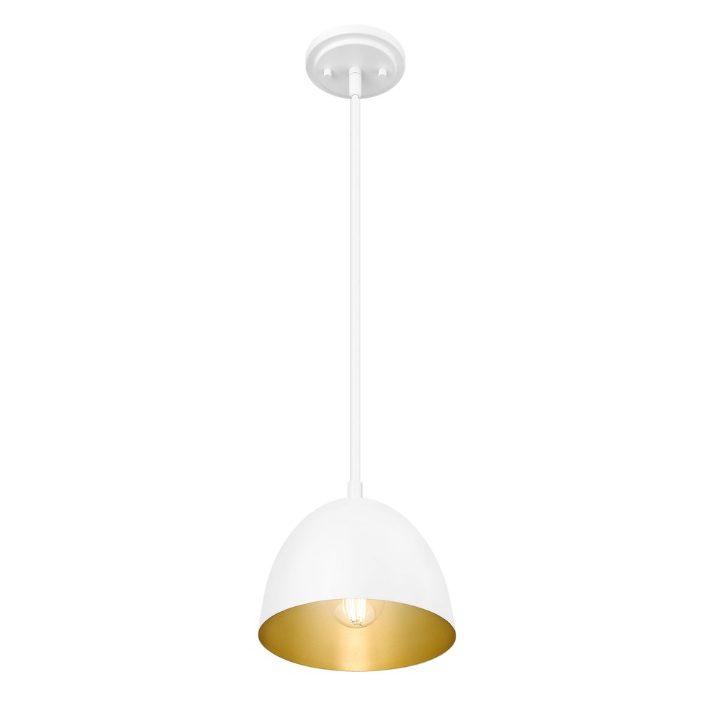Z-Lite 1 Light Pendant, Matte White