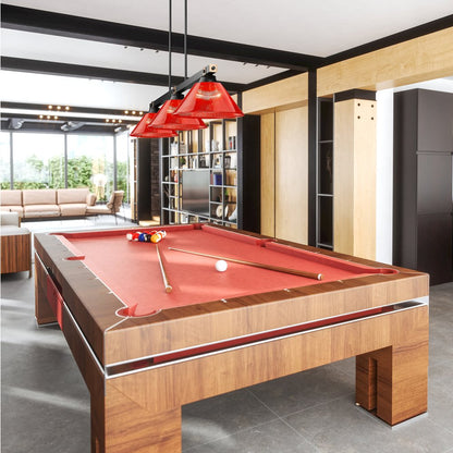 Z-Lite Bronte 3 Light Billiard, Steel Frame, Red Shade Color