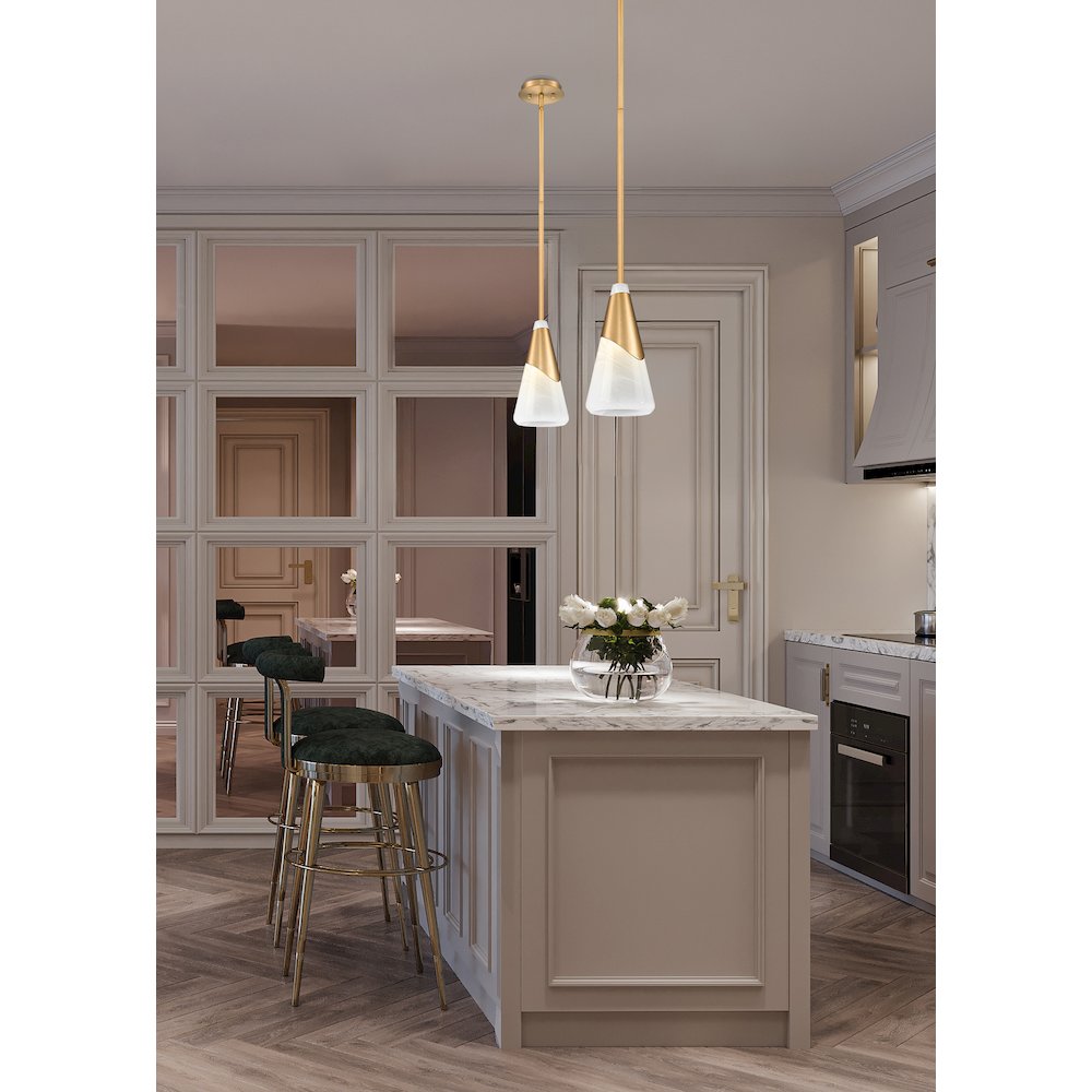 Z-Lite Aimie 1 Light Pendant, Modern Gold