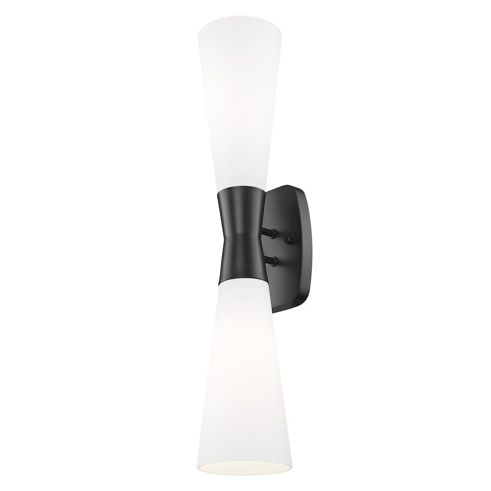 Z-Lite 2 Light Wall Sconce, Matte Black