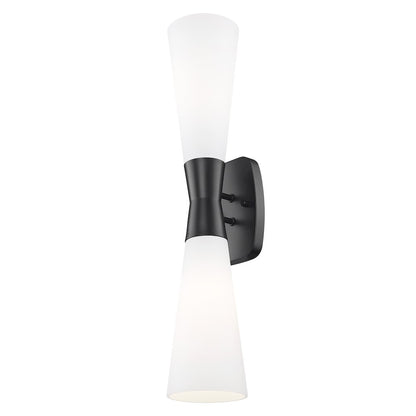 Z-Lite 2 Light Wall Sconce, Matte Black