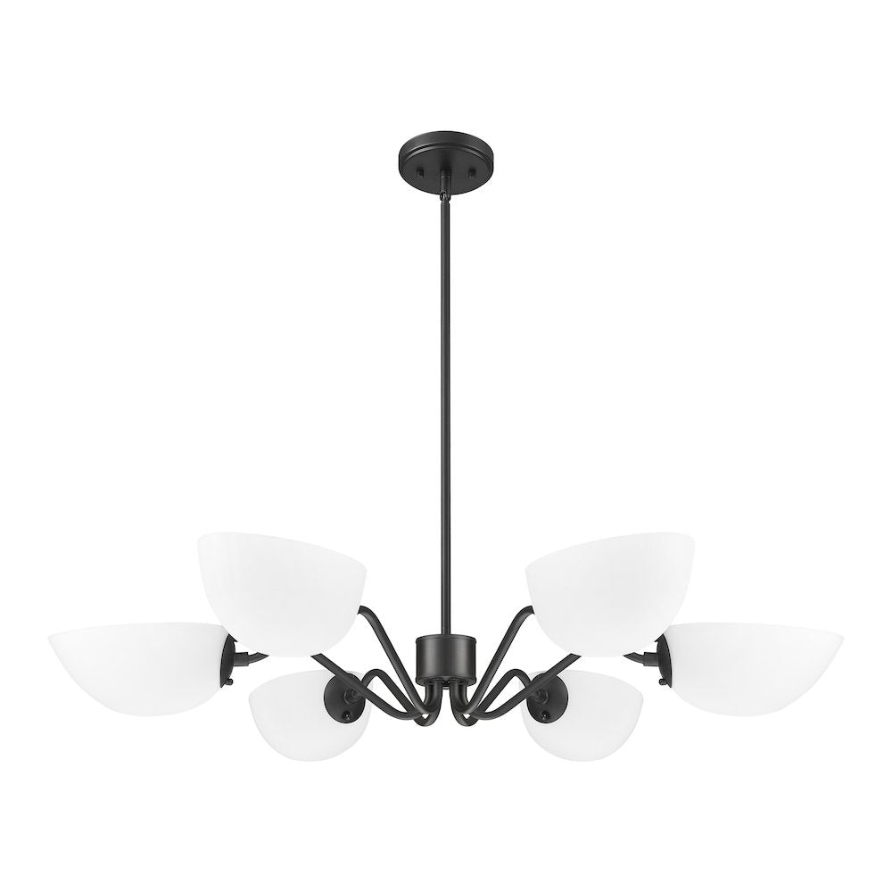 Z-Lite 6 Light Chandelier, Matte Black