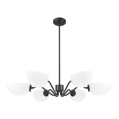 Z-Lite 6 Light Chandelier, Matte Black