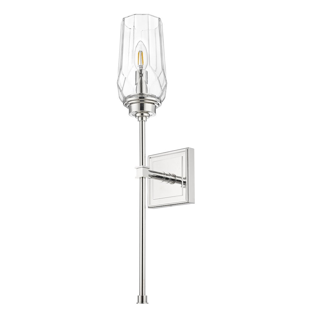 Z-Lite 1 Light Wall Sconce, Polished Nickel