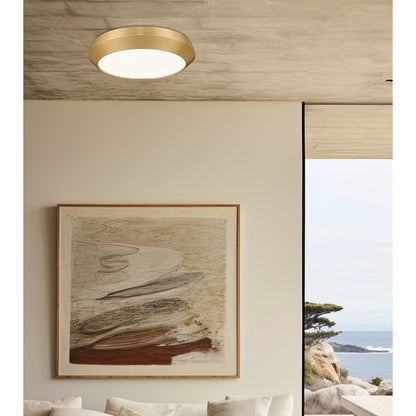 Z-Lite 1 Light Flush Mount, Modern Gold