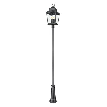 Z-Lite 4 Light Outdoor Post Mounted Fixture, Sand Black