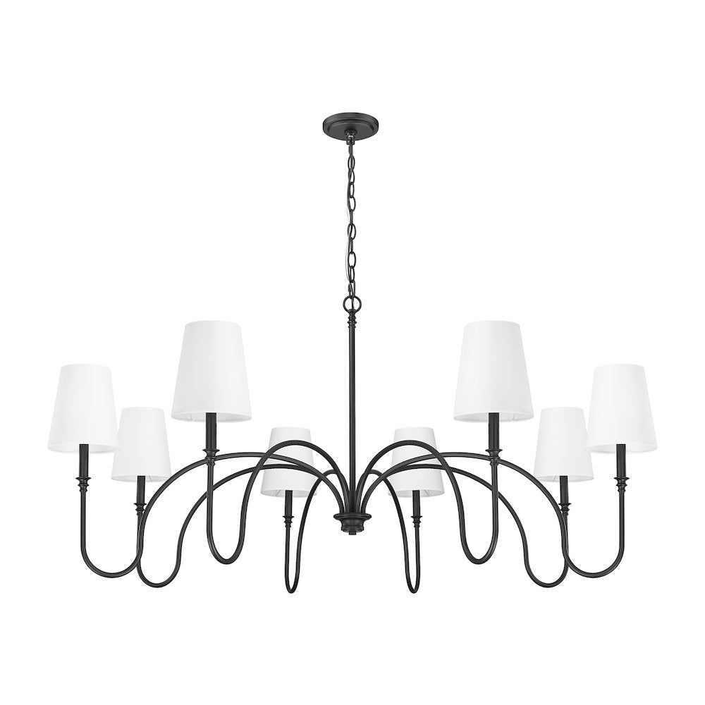 Z-Lite 8 Light Chandelier, Matte Black
