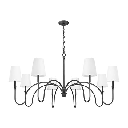 Z-Lite 8 Light Chandelier, Matte Black