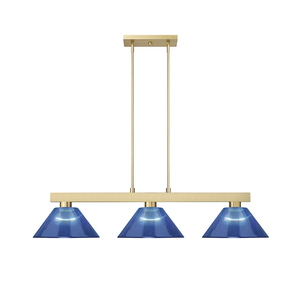 Z-Lite Cobalt 3 Light Billiard, Steel Frame, Dark Blue Shade Color