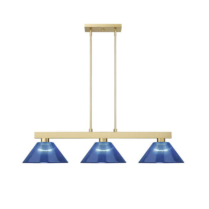 Z-Lite Cobalt 3 Light Billiard, Steel Frame, Dark Blue Shade Color
