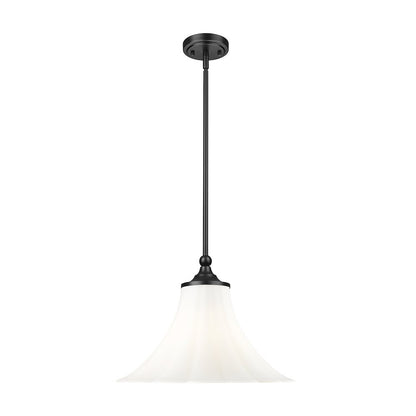 Z-Lite 1 Light Pendant, Matte Black