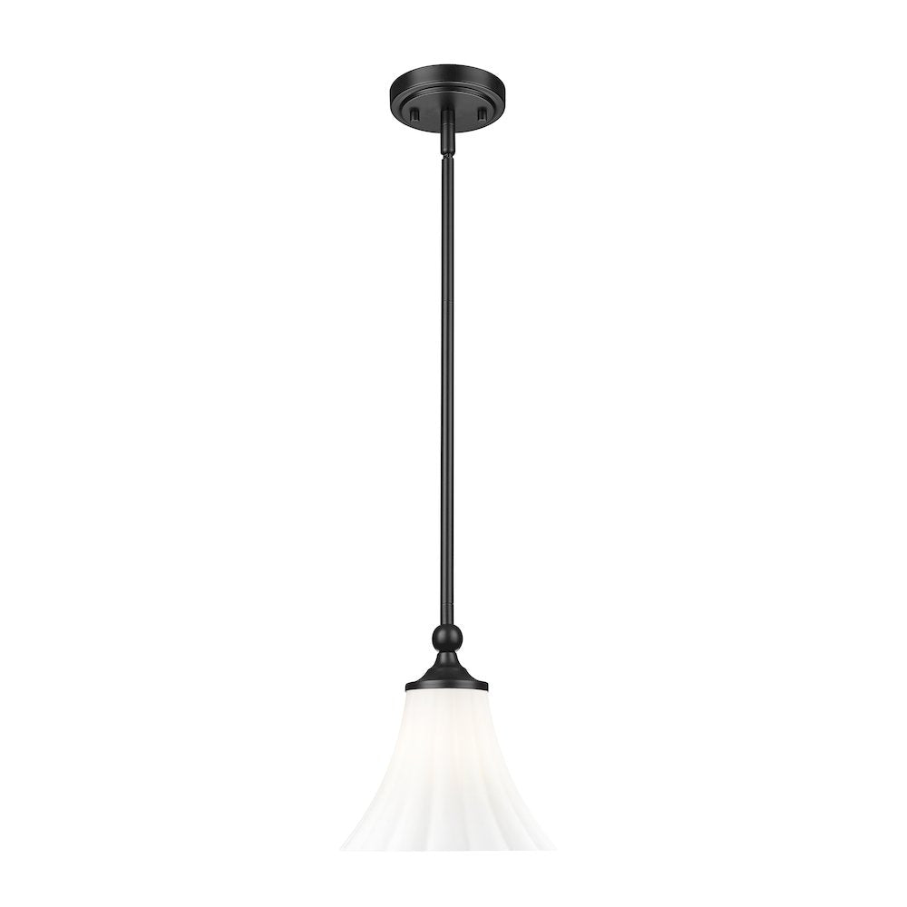 Z-Lite 1 Light Pendant, Matte Black