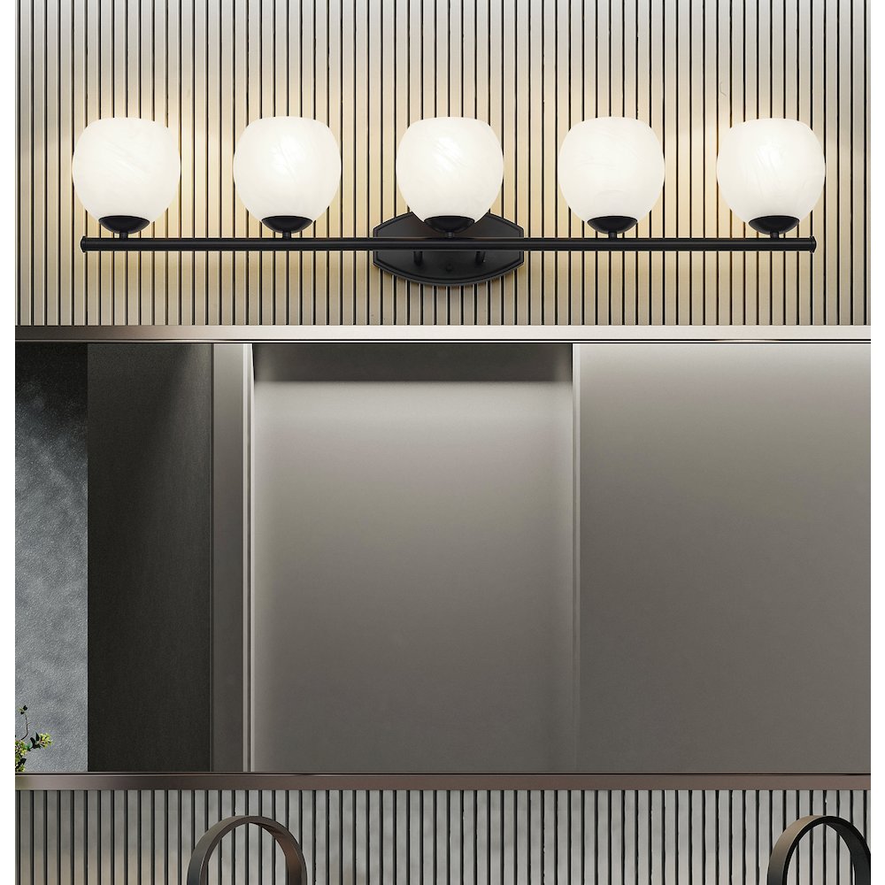 Z-Lite 5 Light Vanity, Matte Black