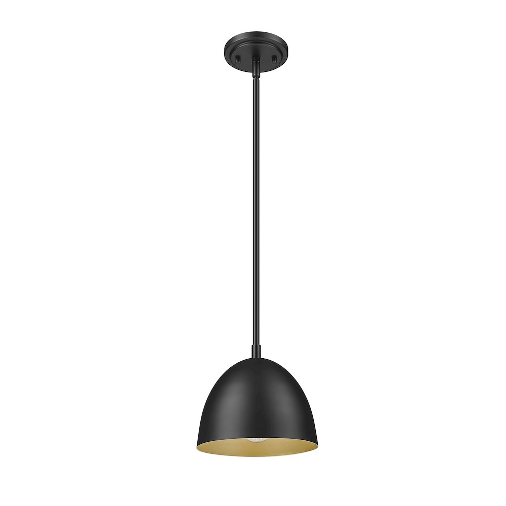 Z-Lite 1 Light Pendant, Matte Black