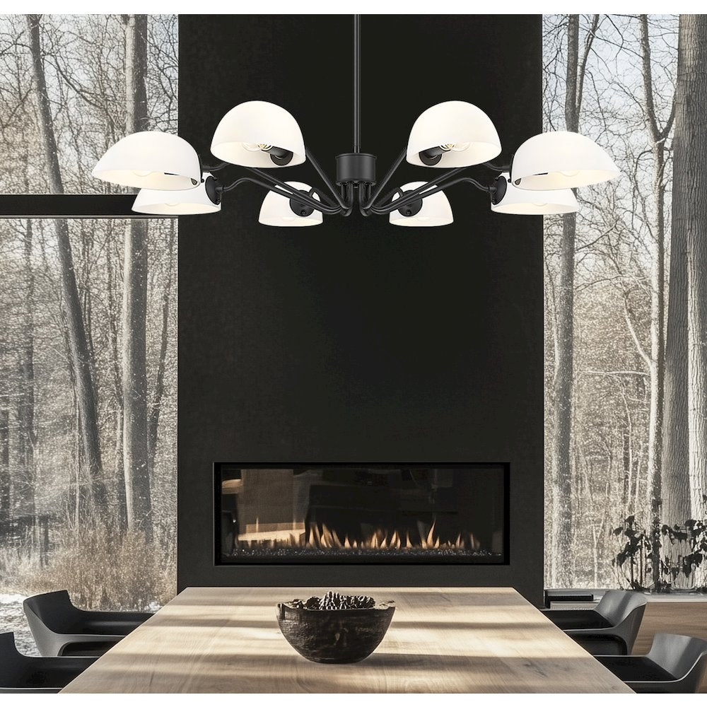 Z-Lite 8 Light Chandelier, Matte Black