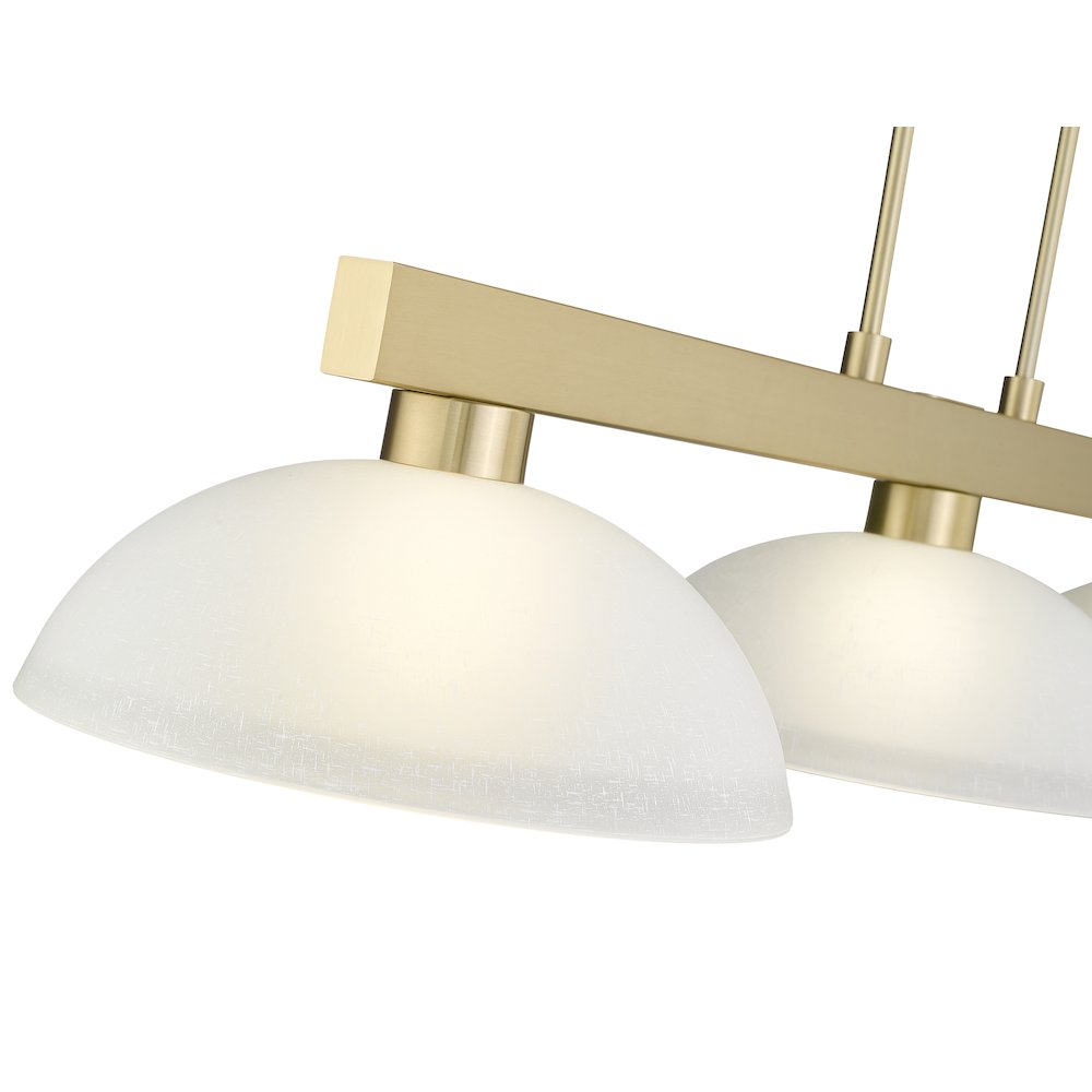 Z-Lite Cobalt 3 Light Billiard, Steel Frame, White Linen Shade Color