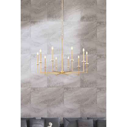 Z-Lite 10 Light Chandelier, Mordern Gold