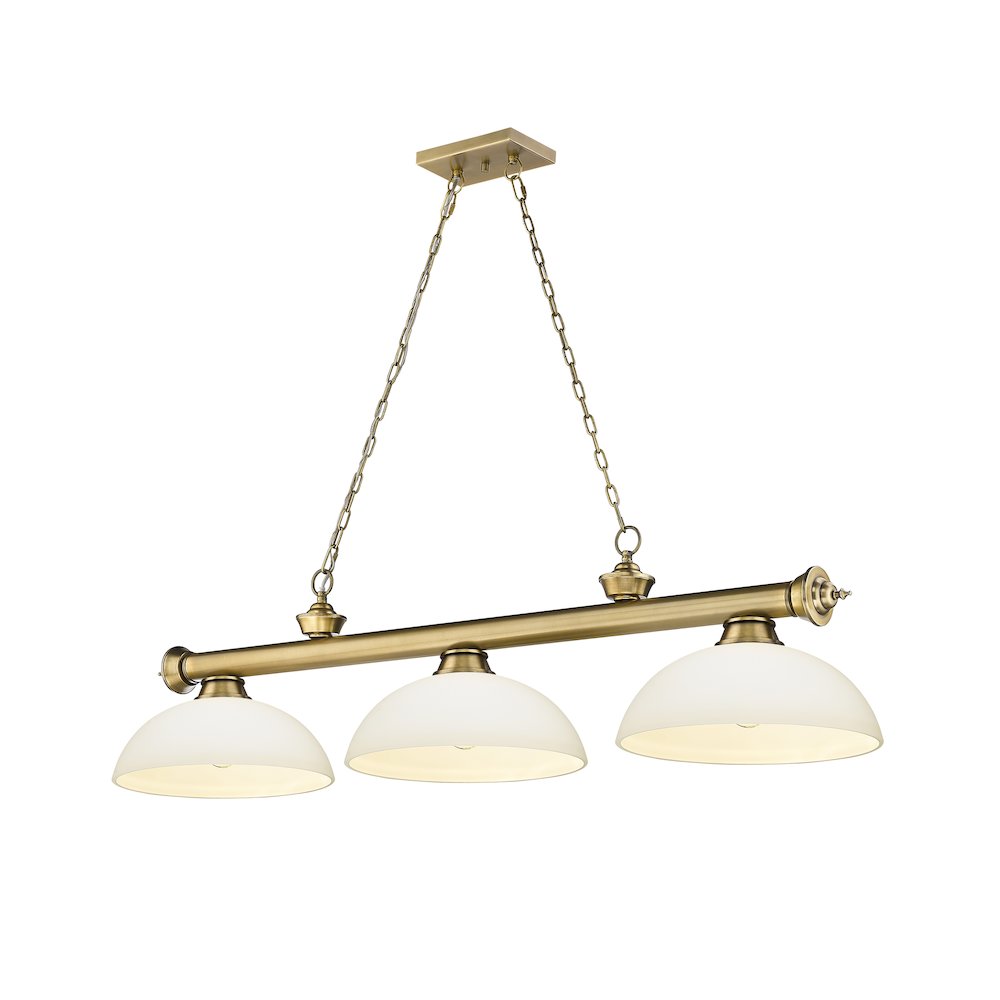 Z-Lite Cordon 3 Light Billiard, Steel Frame, Matte Opal Shade Color