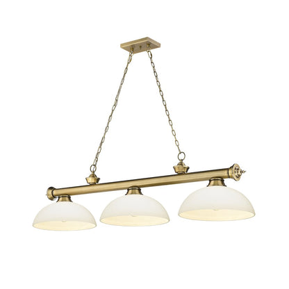 Z-Lite Cordon 3 Light Billiard, Steel Frame, Matte Opal Shade Color