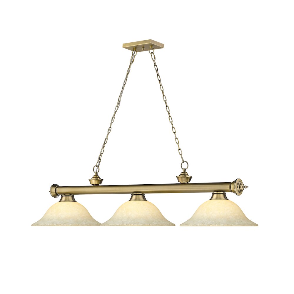 Z-Lite Cordon 3 Light Billiard, Steel Frame, Golden Mottle Shade Color