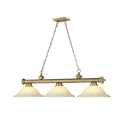 Z-Lite Cordon 3 Light Billiard, Steel Frame, Golden Mottle Shade Color