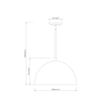 Z-Lite 1 Light Pendant, Matte Black
