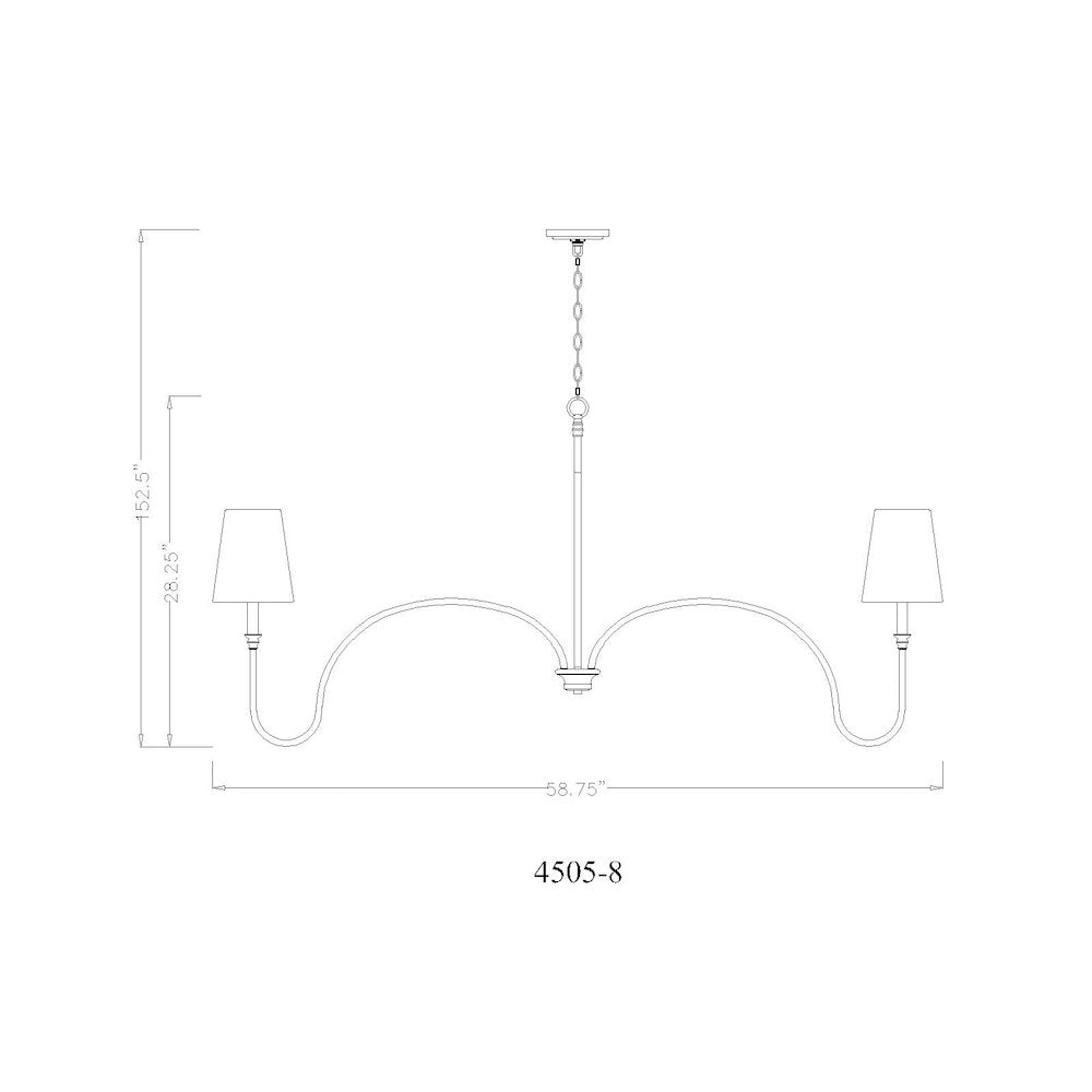 Z-Lite 8 Light Chandelier, Rubbed Brass